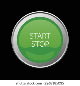 Power Switch icons vector buttons. START STOP button.  