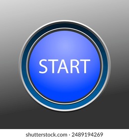 Power Switch icons vector buttons. START button.