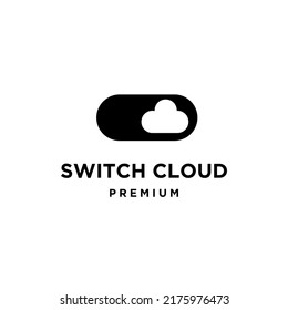 power switch logo with cloud icon vector design isolated white background