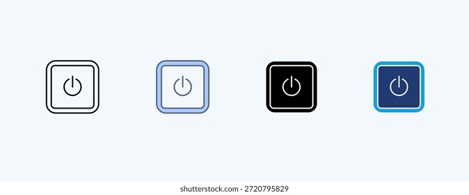 Power Switch-Illustrationsvektor für mehrere Symbole