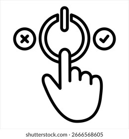 Ilustración vectorial de icono de contorno de interruptor de alimentación