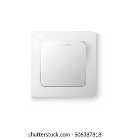 Power switch realistic 3d object, electrical equipment, 3d vector illustration, isolated on white background, eps 10