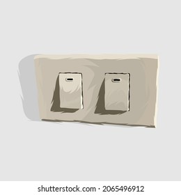 interruptor de encendido vector dibujado a mano realista e ilustraciones fondo blanco
