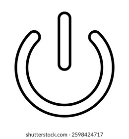 Power Switch Vector Line Icon Design