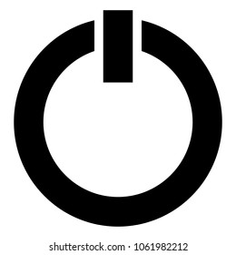 Power symbol, power button icon isolated on white. Power on-off icon