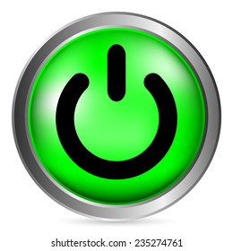 Power symbol button on white background. Vector illustration.