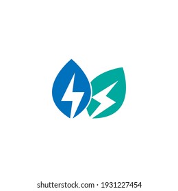 Power symbol lightning icon logo design vector illustrtation