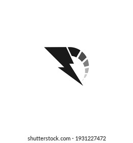 Power symbol lightning icon logo design vector illustrtation