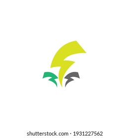 Icono de símbolo de potencia Iluminación diseño de imagen vectorial