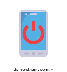Power symbol on device vector illustration, Future technology flat design icon