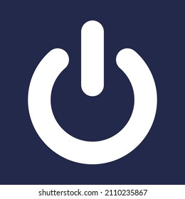 Power symbol vector flat style icon - Standby illustration white sign isolated on dark background