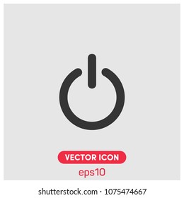Power Symbol Vector Icon Illustration For Web And Mobile App.Ui/Ux