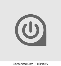 Power symbol vector icon. Simple isolated start sign symbol.
