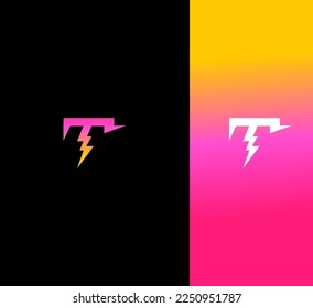 pOWER T Letter Logo Usable Vector Template Abstract Monogram Symbol 