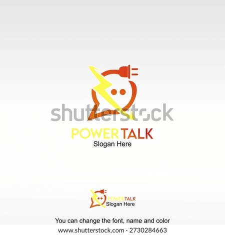 Power Talk Logo Template Design Vector. A lightning bolt with a speech symbol, representing fast and powerful communication