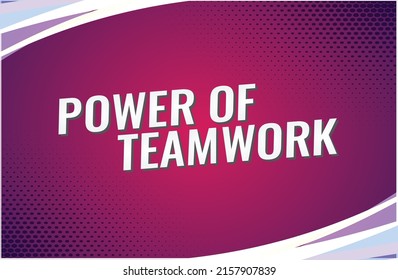 Poder del trabajo en equipo palabra vector ilustración rojo 3d estilo para la página de inicio de los medios sociales, plantilla, ui, web, aplicación móvil, afiche, banner, volante, fondo, tarjeta de regalo, cupón, etiqueta, fondo de pantalla