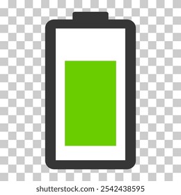 Power technology icon, battery web shape design, energy level vector illustration .