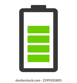 Power technology icon, battery web shape design, energy level vector illustration .