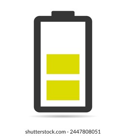 Power technology shadow icon, battery web shape design, energy level vector illustration .