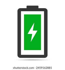 Power technology shadow icon, battery web shape design, energy level vector illustration .