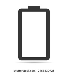 Icono de la sombra de la tecnología de potencia, diseño de la forma del Web de la batería, Ilustración vectorial del nivel de energía .