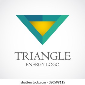 Power of technology triangle abstract vector and logo design or template digital future business icon of corporate and company identity symbol concept