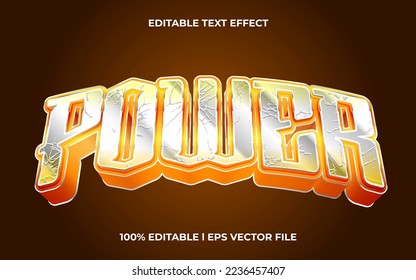 power text effect editable modern lettering typography font style, esport 3d text for tittle.