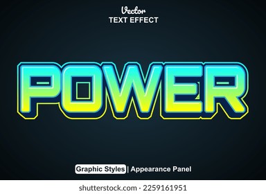 power text effect with graphic style and editable.