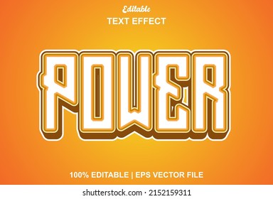 Power Text Effect With Orange Color.