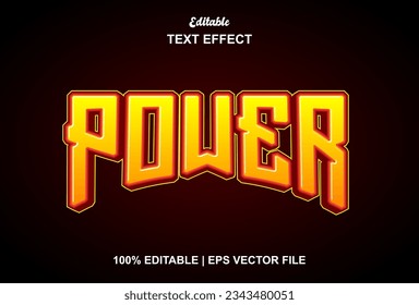 power text effect with orange graphic style and editable.