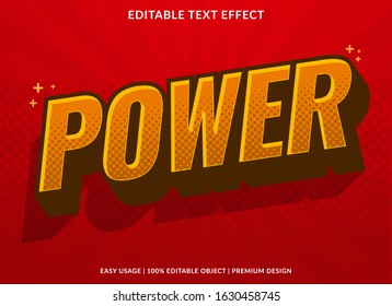 power text effect template with 3d type style and retro concept use for brand label and logotype 