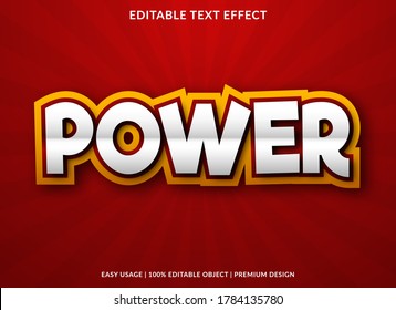 Power Text Effect Template With 3d Style And Bold Font Concept Use For Brand Label And Logotype Sticker