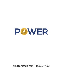 Power and thunder logo design vector template