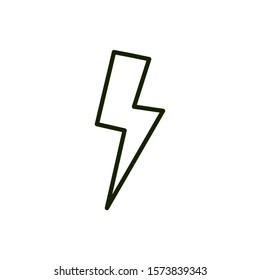 power thunderbolt environment ecology line and fill vector illustration