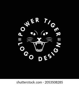Power tiger logo design template vector