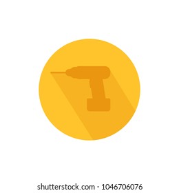 Power tool icon - drill. Vector illustration in a flat style.