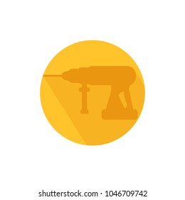 Power tool icon - hammer drill. Vector illustration in a flat style.