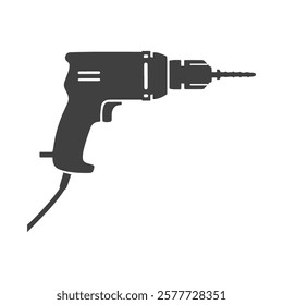 Power Tool Illustration in Simple Silhouette