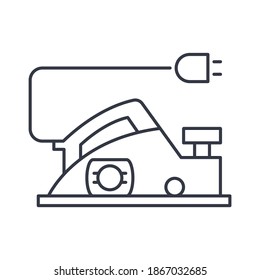 Icono del planificador de herramientas de alimentación, ilustración lineal aislada, vector de línea delgada, signo de diseño web, símbolo de concepto de contorno con trazo editable sobre fondo blanco.
