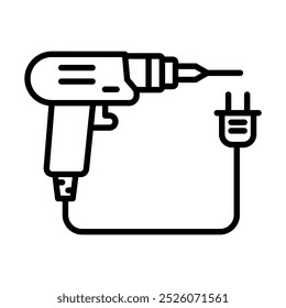 Icono de herramientas eléctricas línea Ilustración vectorial