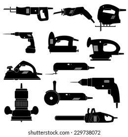 Power tools icons set