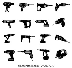 Power tools icons set