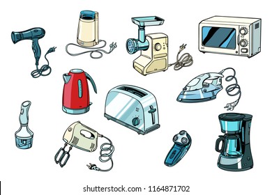 Power Tools For Kitchen And Home. Pop Art Retro Vector Illustration Vintage Kitsch