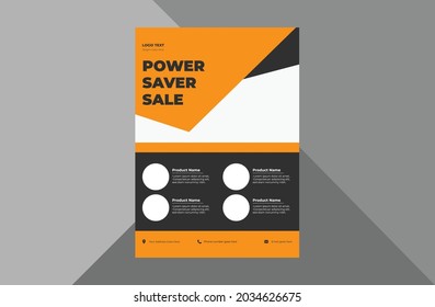 diseño de volante de productos de herramientas de alimentación. plantilla de diseño del folleto del catálogo de productos power tools. plantilla a4, diseño de folletos, portada, volante, afiche, listo para imprimir