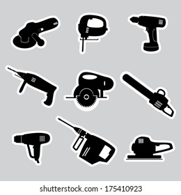 power tools stickers set eps10