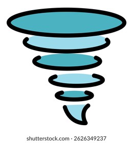 Power tornado icon. Outline power tornado vector icon color flat isolated