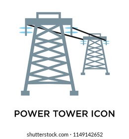 Power tower icon vector isolated on white background for your web and mobile app design, Power tower logo concept