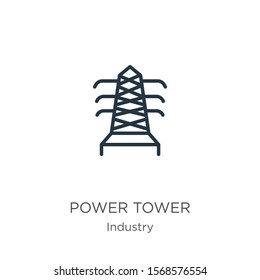 Power tower icon vector. Trendy flat power tower icon from industry collection isolated on white background. Vector illustration can be used for web and mobile graphic design, logo, eps10