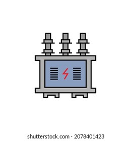 power transformer line colored icon. Elements of energy illustration icons. Signs, symbols can be used for web, logo, mobile app, UI, UX
