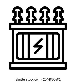 Power Transformer Vector Line Icon Design